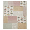 April & Olive Throw Rosehill Cottage Floral Patchwork Cotton Throw - 50x60 Dusty Rose & Natural Lightweight Summer Quilt