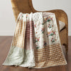April & Olive Throw Rosehill Cottage Floral Patchwork Cotton Throw - 50x60 Dusty Rose & Natural Lightweight Summer Quilt