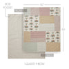April & Olive Throw Rosehill Cottage Floral Patchwork Cotton Throw - 50x60 Dusty Rose & Natural Lightweight Summer Quilt