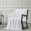 April & Olive Throw VHC Brands Waffle Weave White Throw 50x60 - Decorative Cotton Blanket for Farmhouse & Boho Decor