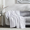 April & Olive Throw VHC Brands Waffle Weave White Throw 50x60 - Decorative Cotton Blanket for Farmhouse & Boho Decor