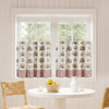 April & Olive Tier Rosehill Cottage Floral & Gingham Ruffled Cotton Tier Curtain Set - 36x36 Dusty Rose & Natural Cafe Curtains