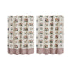 April & Olive Tier Rosehill Cottage Floral & Gingham Ruffled Cotton Tier Curtain Set - 36x36 Dusty Rose & Natural Cafe Curtains