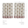 April & Olive Tier Rosehill Cottage Floral & Gingham Ruffled Cotton Tier Curtain Set - 36x36 Dusty Rose & Natural Cafe Curtains