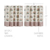 April & Olive Tier Rosehill Cottage Floral & Gingham Ruffled Cotton Tier Set - 24x36 Dusty Rose & Natural Cafe Curtain