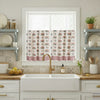 April & Olive Tier Rosehill Cottage Floral & Gingham Ruffled Cotton Tier Set - 24x36 Dusty Rose & Natural Cafe Curtain