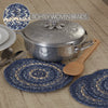 April & Olive Trivet Great Falls Blue Jute Trivet 8 Set of 3