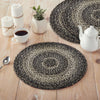 April & Olive Trivet Sawyer Mill Black White Jute Trivet 15 inch Diameter Set of 3