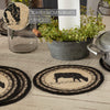 April & Olive Trivet Sawyer Mill Charcoal Cow Jute Trivet 8 Set of 3