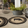 April & Olive Trivet Sawyer Mill Charcoal Cow Jute Trivet 8 Set of 3