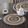 April & Olive Trivet Sawyer Mill Charcoal Creme Jute Trivet 15 inch Diameter Set of 3