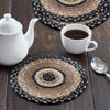 April & Olive Trivet Sawyer Mill Charcoal Creme Jute Trivet 8 Set of 3