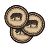 April & Olive Trivet Sawyer Mill Charcoal Pig Jute Trivet 8 inch Diameter Set of 3