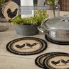 April & Olive Trivet Sawyer Mill Charcoal Poultry Jute Trivet 8 inch Diameter Set of 3