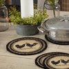 April & Olive Trivet Sawyer Mill Charcoal Poultry Jute Trivet 8 inch Diameter Set of 3
