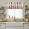 April & Olive Valance Rosehill Cottage Floral & Gingham Ruffled Cotton Window Valance - 19x72 Dusty Rose & Natural Valance