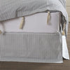 Custom Bed Skirt Farmhouse Ticking Blue Queen Bed Skirt 80Lx60Wx16