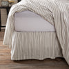 Custom Bed Skirt Timeless Ticking Gray Ruffled Queen Bed Skirt 80Lx60Wx16