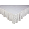Custom Bed Skirt Timeless Ticking Gray Ruffled Queen Bed Skirt 80Lx60Wx16