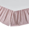 Custom Bed Skirt Timeless Ticking Red Ruffled Queen Bed Skirt 80Lx60Wx16