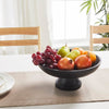Custom Bowl Ribbed Black Wooden Bowl 12x12x5.5