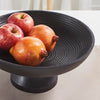 Custom Bowl Ribbed Black Wooden Bowl 12x12x5.5