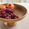 Custom Bowl Ribbed Natural Wooden Bowl 12x12x5.5