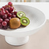 Custom Bowl Ribbed White Wooden Bowl 12x12x5.75