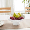Custom Bowl Ribbed White Wooden Bowl 12x12x5.75