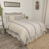 Custom Duvet Cover Market Place Blue Grain Sack Stripe Queen Duvet 92Lx92W