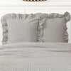 Custom Euro Sham Farmhouse Ticking Gray Fabric Euro Sham 26Lx26W