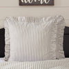 Custom Euro Sham Timeless Ticking Gray Ruffled Fabric Euro Sham 26Lx26W