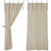 Custom Panel Betsy Stripe Tie Top Short Panel Set of 2 63Lx36W