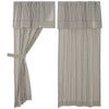 Custom Panel Farmhouse Ticking Gray Short Panel Set of 2 63Lx36W