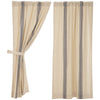 Custom Panel Market Place Blue Grain Sack Stripe Short Panel Set of 2 63Lx36W
