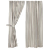 Custom Panel Market Place Gray Ticking Stripe Short Panel Set of 2 63Lx36W