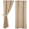 Custom Panel Market Place Red Grain Sack Stripe Short Panel Set of 2 63Lx36W
