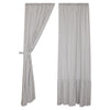 Custom Panel Timeless Ticking Gray Ruffled Panel Set of 2 96Lx50W