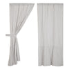 Custom Panel Timeless Ticking Gray Ruffled Short Panel Set of 2 63Lx36W