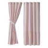 Custom Panel Timeless Ticking Red Ruffled Short Panel Set of 2 63Lx36W