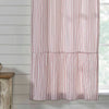 Custom Panel Timeless Ticking Red Ruffled Short Panel Set of 2 63Lx36W