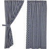 Custom Panel Vintage Check Blue Short Panel Set of 2 63Lx36W