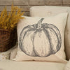 Custom Pillow Cover Sketched Pumpkin Pillow Cover 20Lx20W