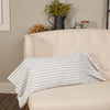 Custom Pillow Cover Timeless Ticking Gray Ruffled Pillow Cover 20Lx12W