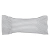 Custom Pillow Cover Timeless Ticking Gray Ruffled Pillow Cover 20Lx12W