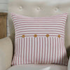 Custom Pillow Cover Timeless Ticking Red Button Pillow Cover 20Lx20W