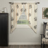 Custom Prairie Panel Lydia Black Prairie Curtain Set of 2 63Lx36Wx18