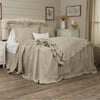 Custom Quilt Provincial Linen Natural Queen Bedspread 78Lx56W+36