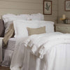 Custom Quilt Provincial Linen White Queen Bedspread 78Lx56W+36