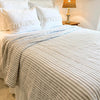 Custom Quilt Timeless Ticking Gray Queen Quilt 90Lx90W